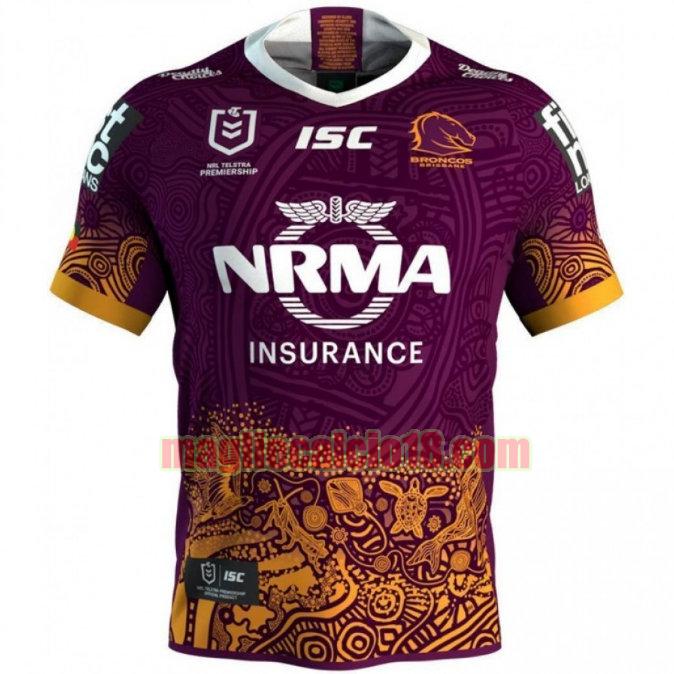 maglia rugby calcio brisbane broncos 2019 indigenous viola