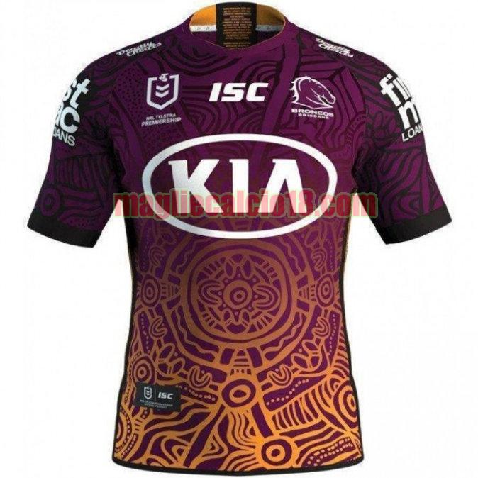 maglia rugby calcio brisbane broncos 2020 indigenous viola