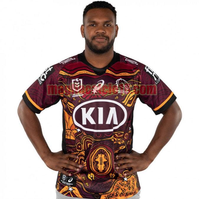 maglia rugby calcio brisbane broncos 2021 indigenous viola