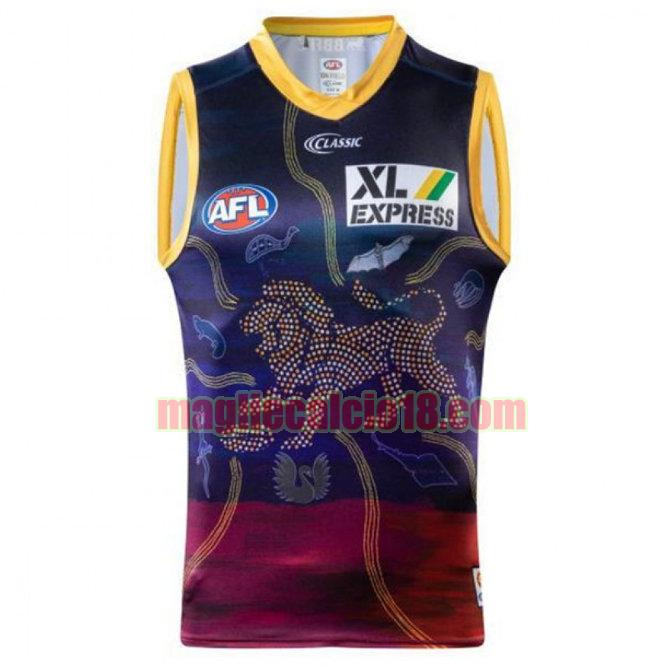 maglia rugby calcio brisbane lions 2020 indigenous guernsey viola