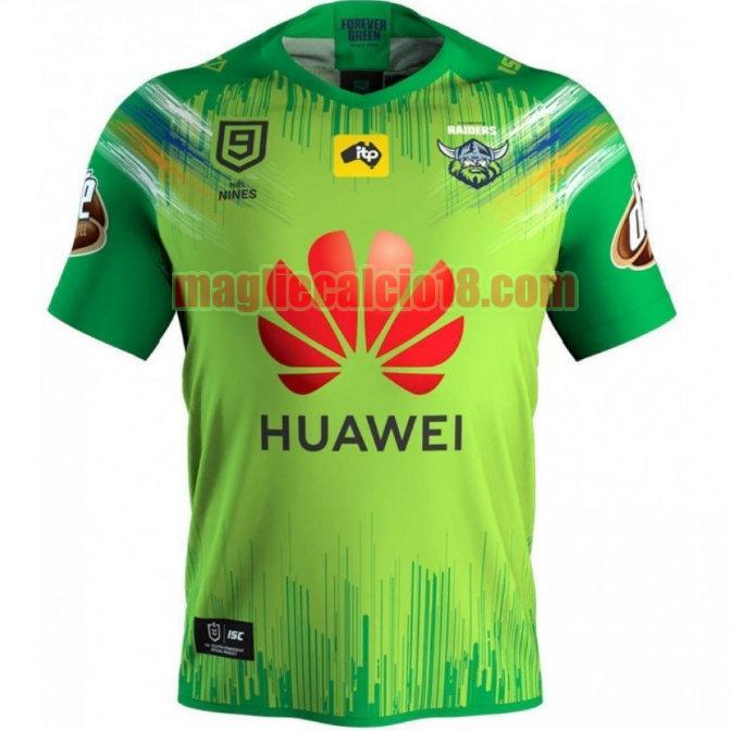 maglia rugby calcio canberra raiders 2020 nines verde