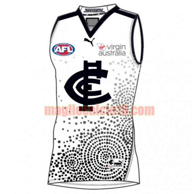 maglia rugby calcio carlton blues 2020-2021 indigenous guernsey bianca