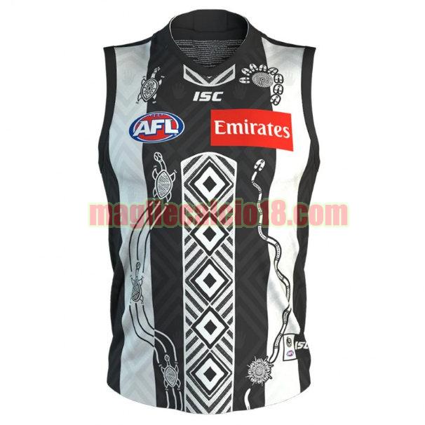 maglia rugby calcio collingwood magpies 2020 indigenous guernsey nero