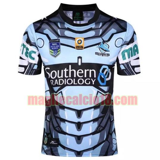 maglia rugby calcio cronulla sutherland sharks 2016 seconda blu