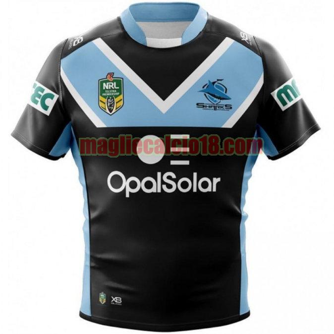 maglia rugby calcio cronulla sutherland sharks 2018 seconda nero