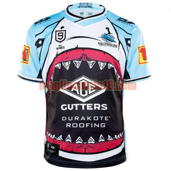 maglia rugby calcio cronulla sutherland sharks 2020 nines blu