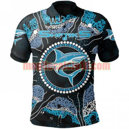 maglia rugby calcio cronulla sutherland sharks 2021 indigenous nero