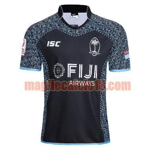 maglia rugby calcio fiji 2019 7s seconda nero
