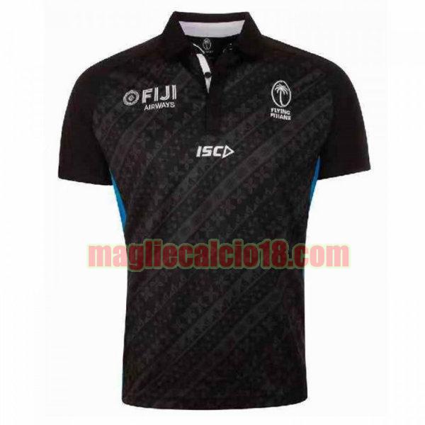 maglia rugby calcio fiji 2019 polo nero