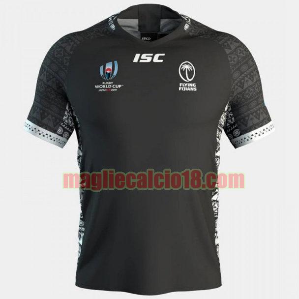 maglia rugby calcio fiji 2019 seconda nero