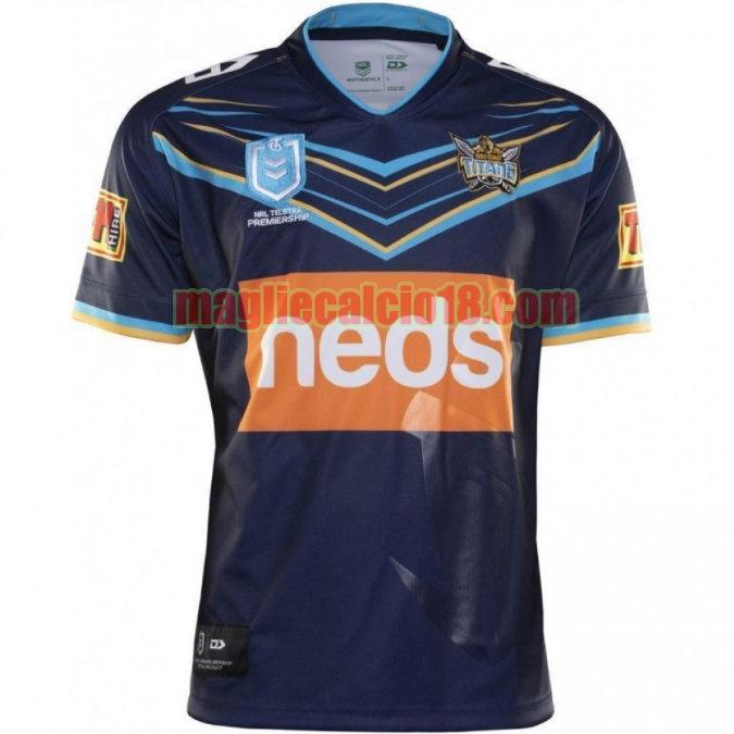 maglia rugby calcio gold coast titans 2019 prima blu