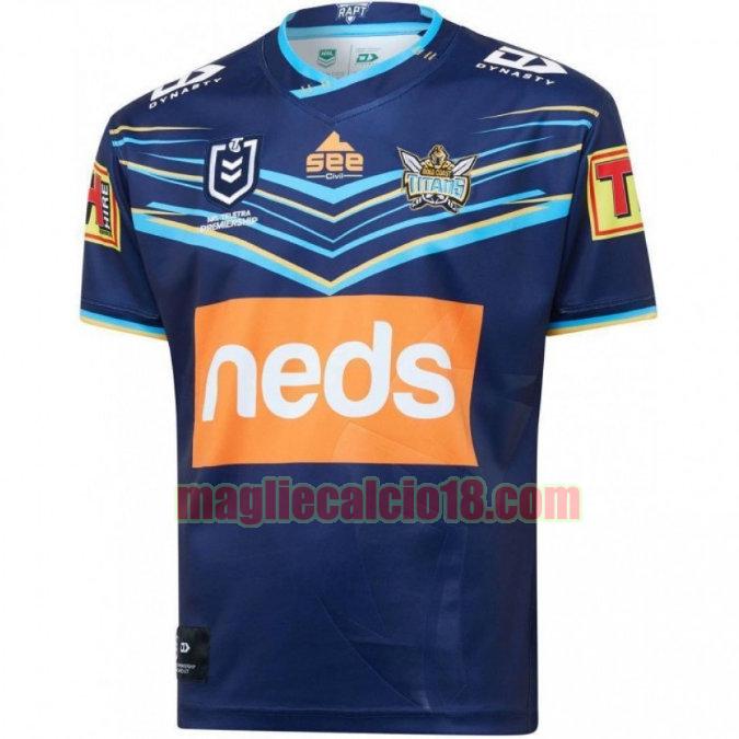 maglia rugby calcio gold coast titans 2020 prima blu