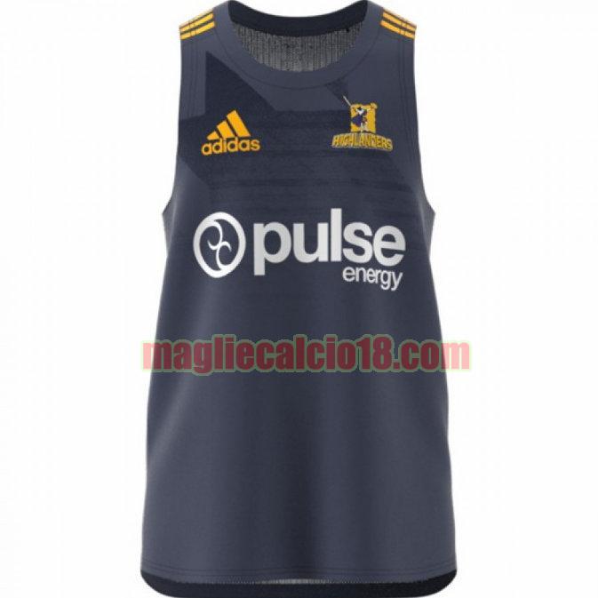 maglia rugby calcio highlanders 2020 tank top nero