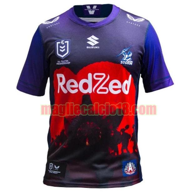 maglia rugby calcio melbourne storm 2021 anzac viola