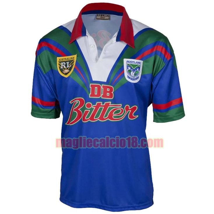 maglia rugby calcio new zealand warriors 1995 prima blu