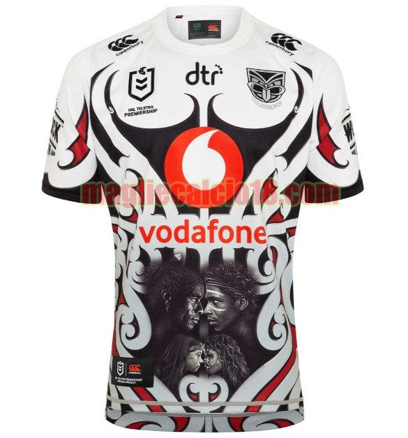 maglia rugby calcio new zealand warriors 2020 indigenous bianca