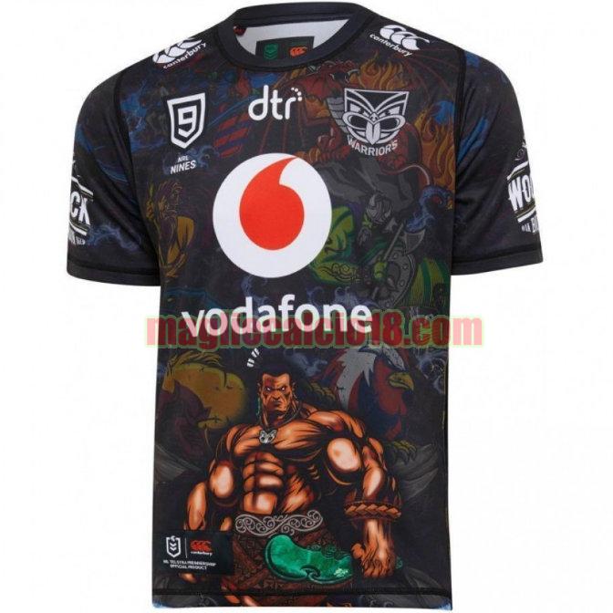 maglia rugby calcio new zealand warriors 2020 nines nero