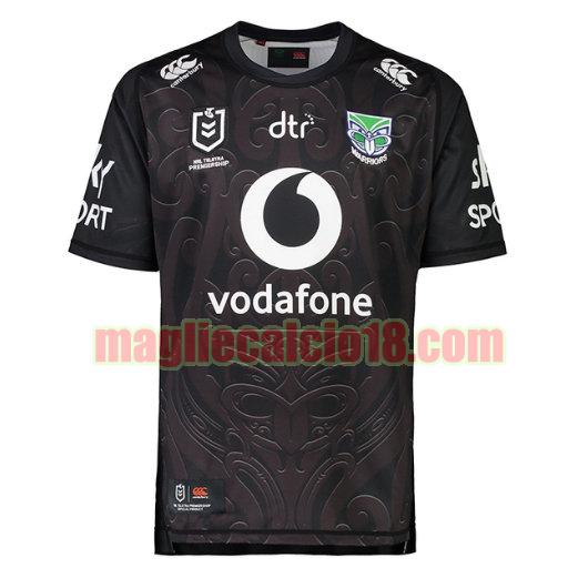 maglia rugby calcio new zealand warriors 2021 indigenous nero