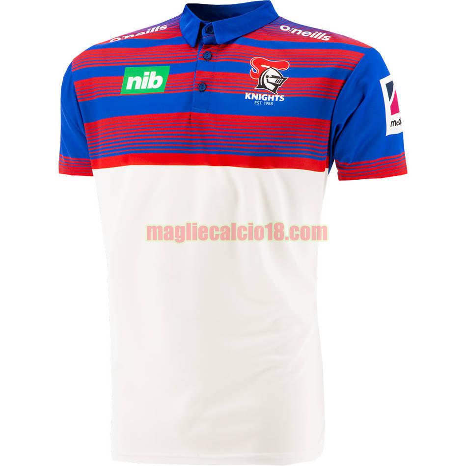 maglia rugby calcio newcastle knights 2021 media polo bianca