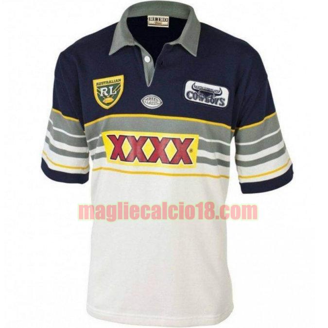 maglia rugby calcio north queensland cowboys 1995 seconda bianca