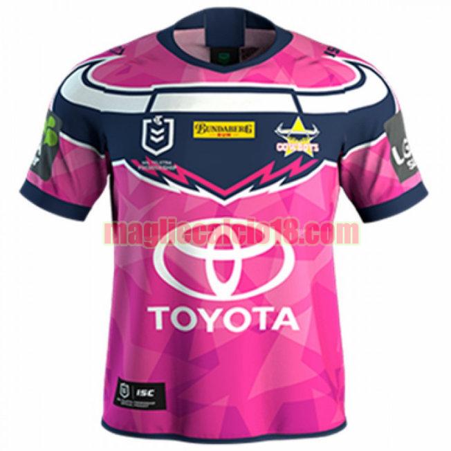 maglia rugby calcio north queensland cowboys 2019 commemorative rosa