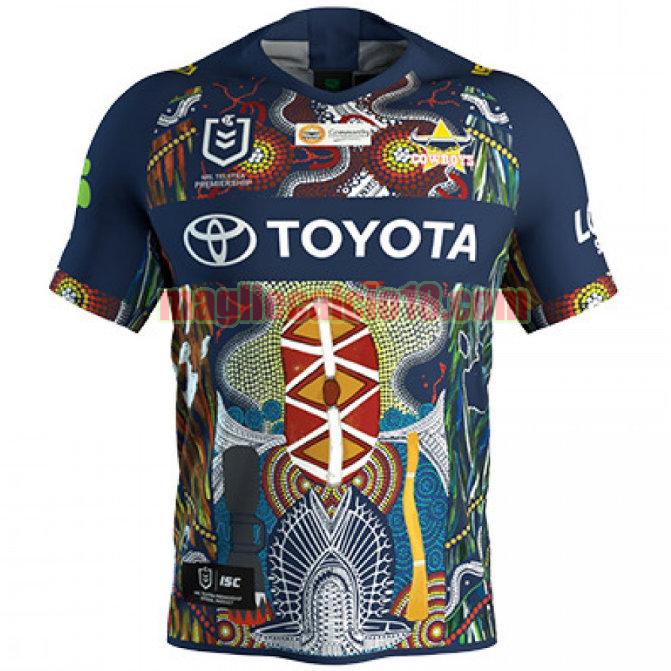 maglia rugby calcio north queensland cowboys 2019 indigenous blu