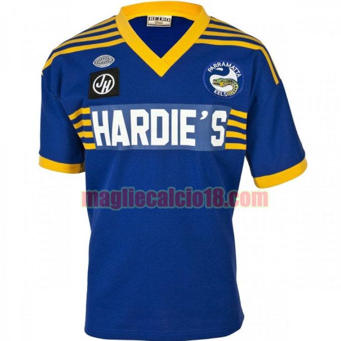 maglia rugby calcio parramatta eels 1982 prima blu