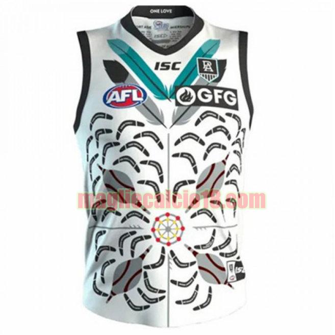 maglia rugby calcio port adelaide 2020 indigenous guernsey bianca