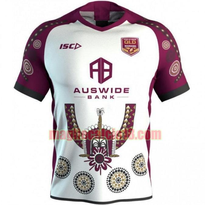 maglia rugby calcio queensland maroons 2019 indigenous bianca