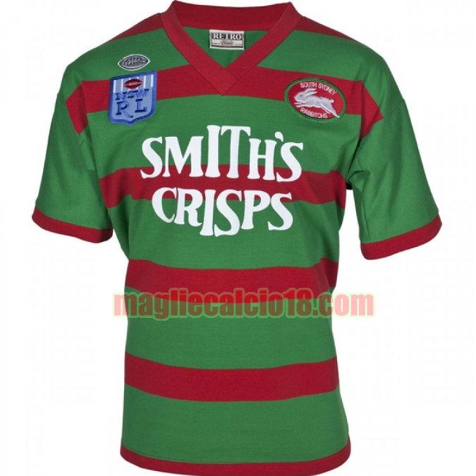 maglia rugby calcio south sydney rabbitohs 1989 prima verde