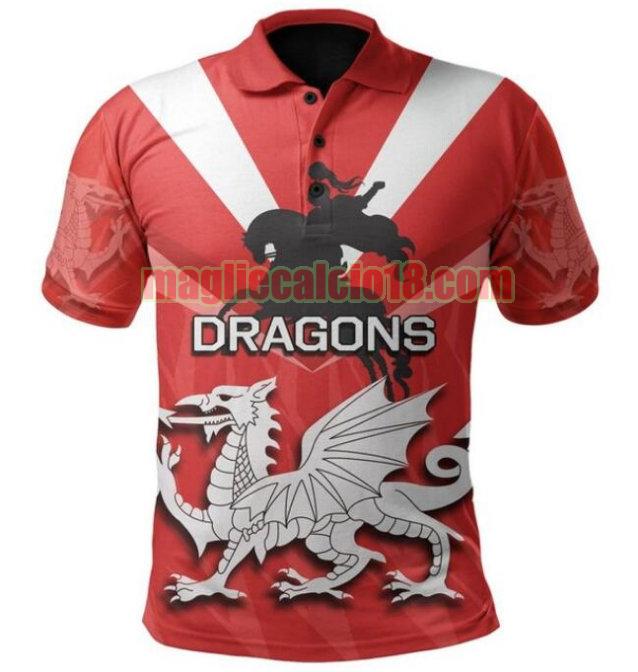 maglia rugby calcio st george illawarra dragons 2020 polo rosso