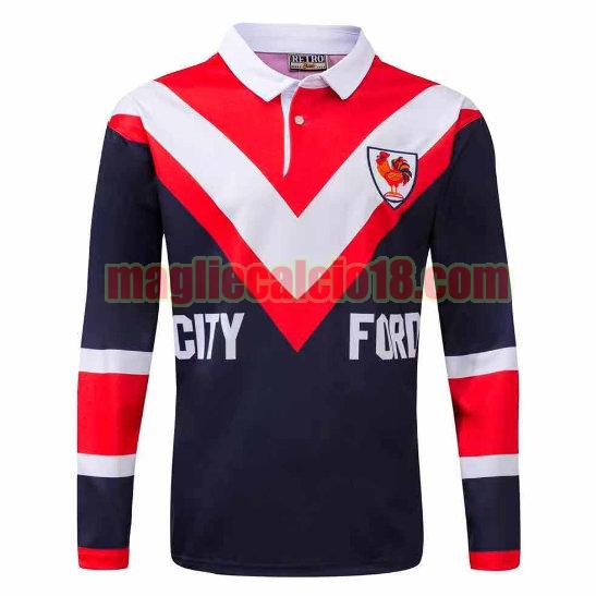 maglia rugby calcio sydney roosters 1976 retro blu mancia lunga