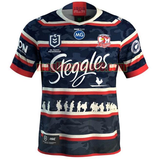 maglia rugby calcio sydney roosters 2019 anzac blu