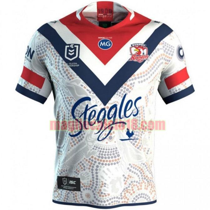 maglia rugby calcio sydney roosters 2019 indigenous bianca