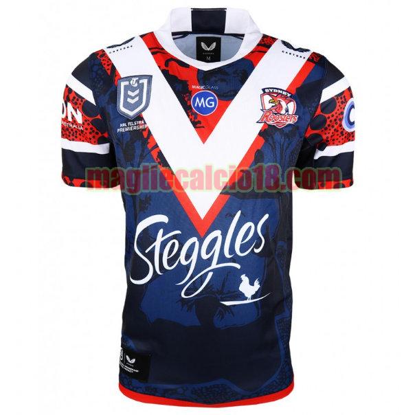 maglia rugby calcio sydney roosters 2021 indigenous blu