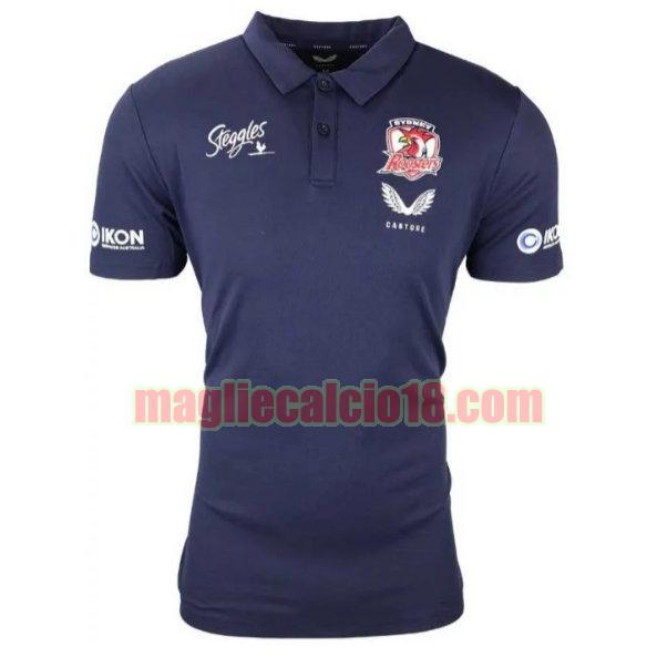 maglia rugby calcio sydney roosters 2021 media polo blu