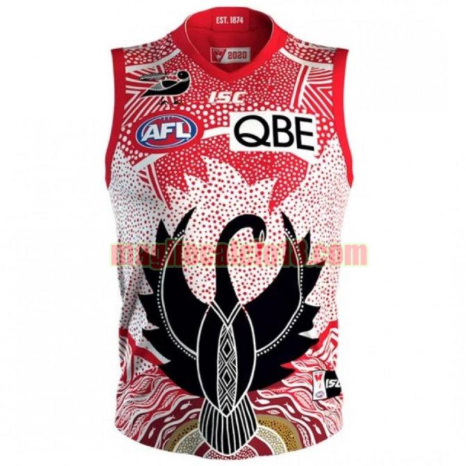 maglia rugby calcio sydney swans 2020 indigenous rosso