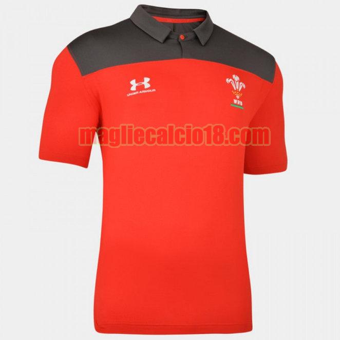 maglia rugby calcio wales 2019-2020 polo rosso