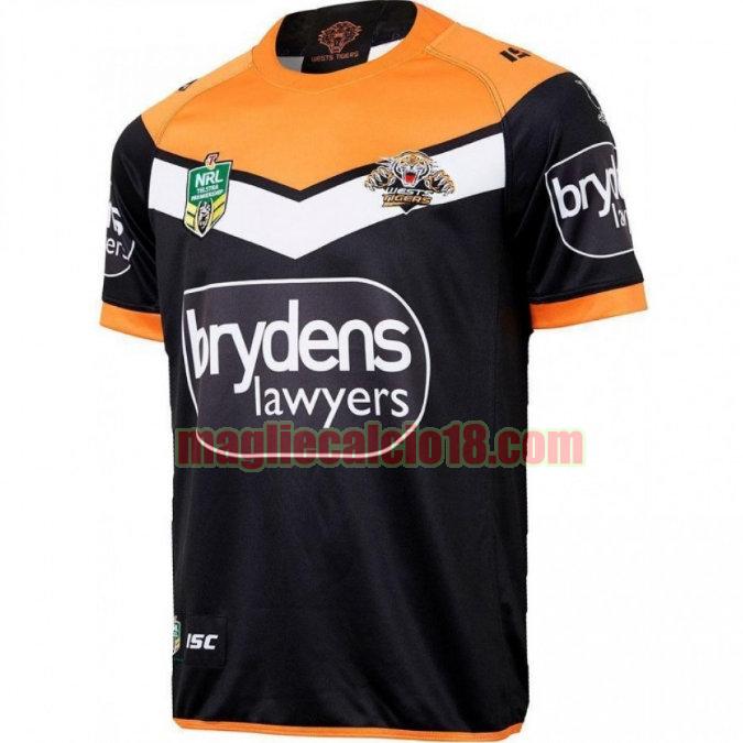 maglia rugby calcio wests tigers 2018 prima nero