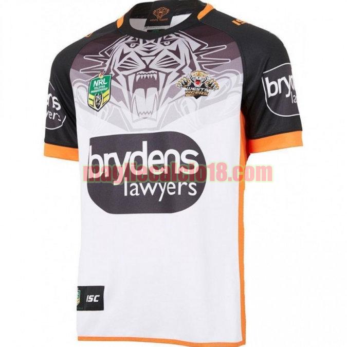 maglia rugby calcio wests tigers 2018 seconda bianca