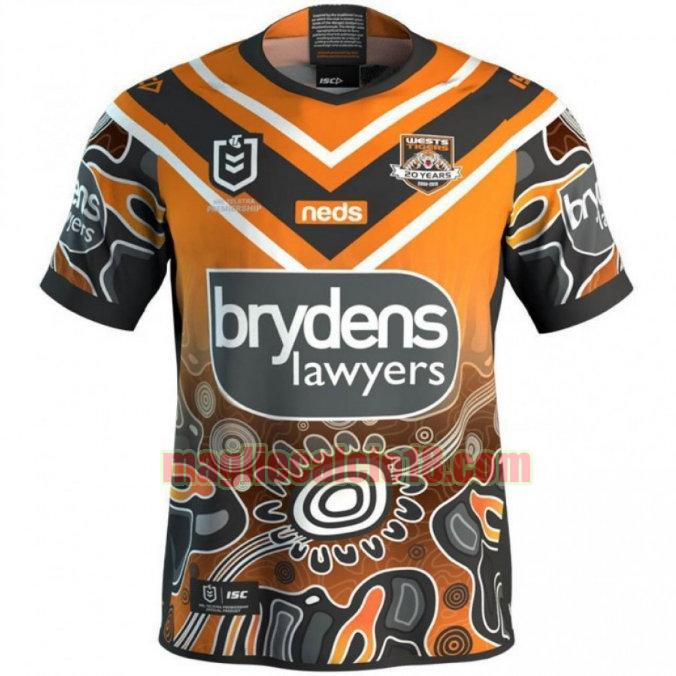 maglia rugby calcio wests tigers 2019 indigenous giallo