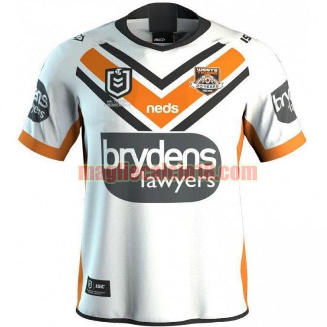 maglia rugby calcio wests tigers 2019 seconda bianca