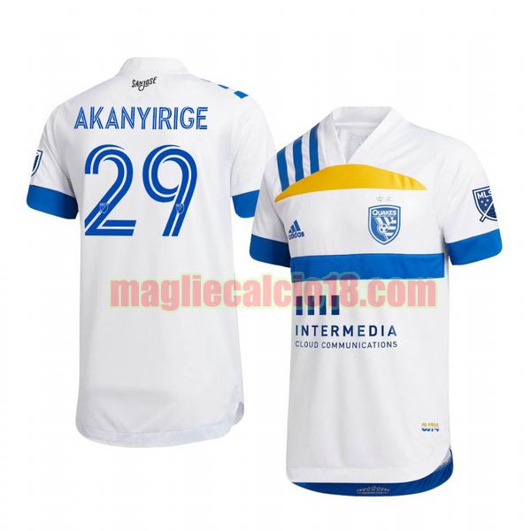 maglia san jose earthquakes 2020-2021 seconda jacob akanyirige 29