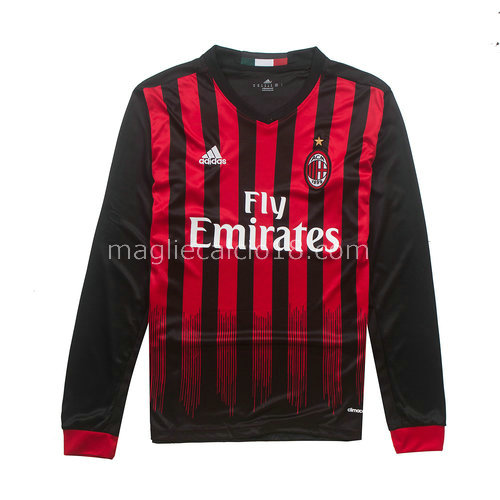 prima divisa maglia ac milan mancia lunga 2016-2017