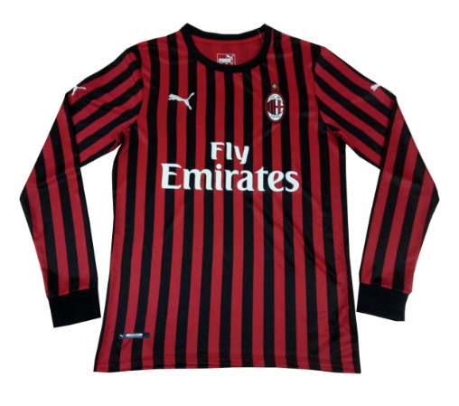 prima divisa maglia ac milan mancia lunga 2019-2020