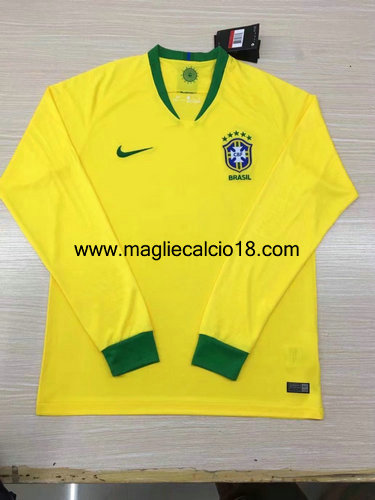 maglie mancia lunga Brasile prima divisa 2018-2018