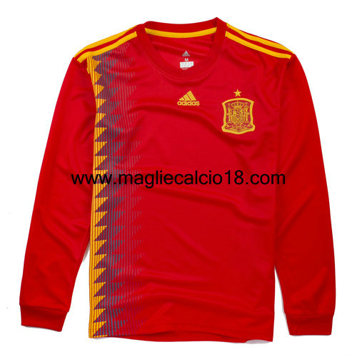 maglie mancia lunga Spagna prima divisa 2018-2018