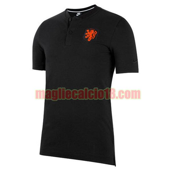 maglietta polo olanda 2020-2021 nero