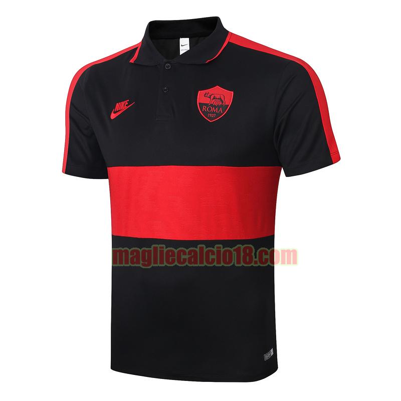 magliette polo calcio as roma 2020-2021 nero rosso
