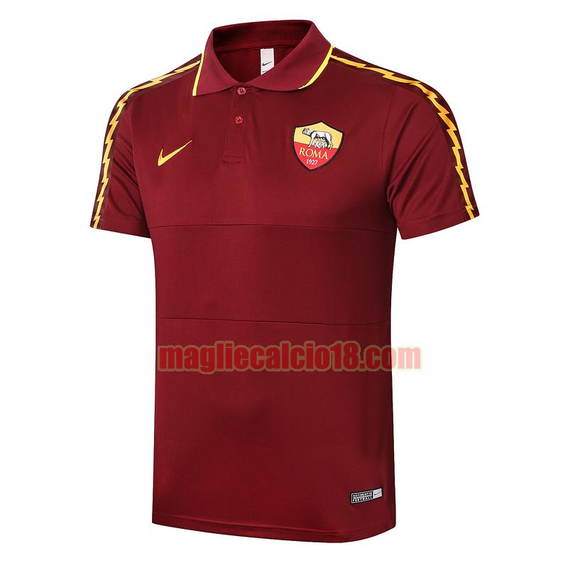 magliette polo calcio as roma 2020-2021 rosso